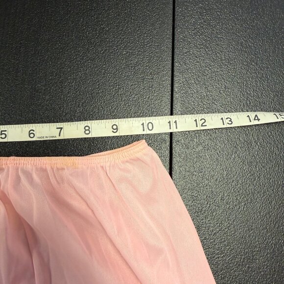 VTG Pink Lace Pajama Set Womens Size 32 Nylon 2-Piece Sleepwear Short Sleeve - Picture 5 of 13